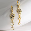 Women's Leopard Pendant Earrings Copper Plated 18K Gold Geometric Style Animal Pattern
