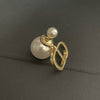 Women's Letter Drop Earrings With Imitation Pearls And Sterling Silver Ear Posts Gold Plated Copper Retro Luxury Jewelry