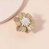Women's Light Luxury Alloy Pearl Inlaid Flower Open Ring Retro Exaggerated Fashion Index Finger Ring