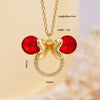 Women's Light Luxury Animal Zodiac Mixed Gemstone Inlay Copper O Chain Necklace With Electroplating
