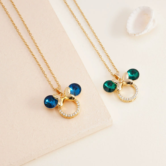 Women's Light Luxury Animal Zodiac Mixed Gemstone Inlay Copper O Chain Necklace With Electroplating