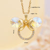 Women's Light Luxury Animal Zodiac Mixed Gemstone Inlay Copper O Chain Necklace With Electroplating
