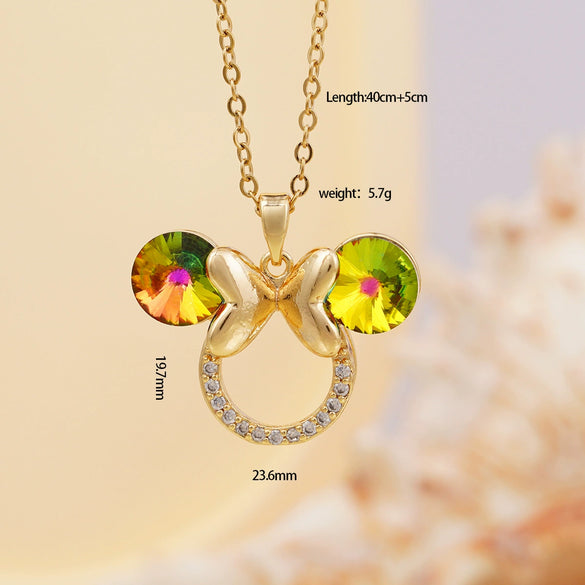 Women's Light Luxury Animal Zodiac Mixed Gemstone Inlay Copper O Chain Necklace With Electroplating