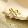 Women's Light Luxury Bow Ring Stainless Steel Jewelry With Electroplating