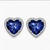 Women's Light Luxury Brass Heart Shape Zircon Clip On Earrings With Electroplated Finish For Non Pierced Ears Elegant Fashion Jewelry