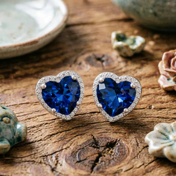 Women's Light Luxury Brass Heart Shape Zircon Clip On Earrings With Electroplated Finish For Non Pierced Ears Elegant Fashion Jewelry