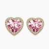 Women's Light Luxury Brass Heart Shape Zircon Clip On Earrings With Electroplated Finish For Non Pierced Ears Elegant Fashion Jewelry