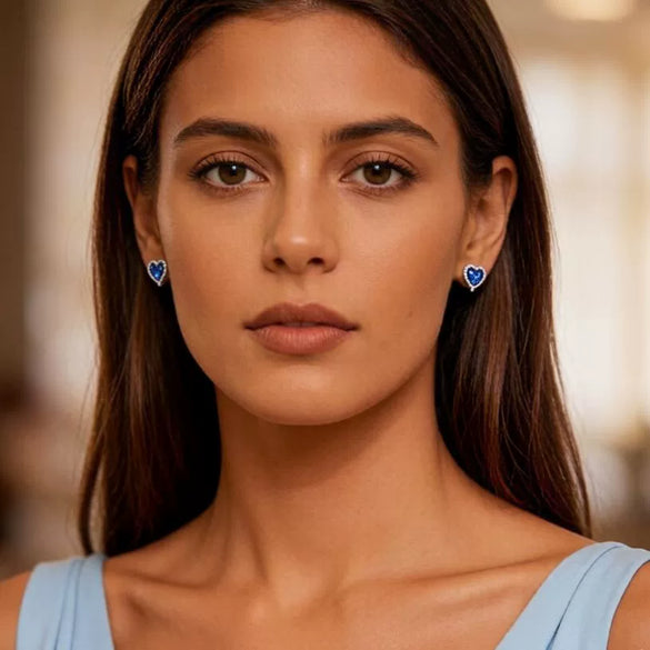Women's Light Luxury Brass Heart Shape Zircon Clip On Earrings With Electroplated Finish For Non Pierced Ears Elegant Fashion Jewelry