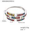 Women's Light Luxury Cold Style Geometric Zircon Ring Titanium Steel 18K Real Gold Electroplated