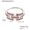 Women's Light Luxury Cold Style Geometric Zircon Ring Titanium Steel 18K Real Gold Electroplated