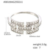 Women's Light Luxury Cold Style Geometric Zircon Ring Titanium Steel 18K Real Gold Electroplated