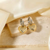 Women's Light Luxury Copper Earrings With Heart And Geometric Patterns And Electroplating Treatment