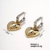 Women's Light Luxury Copper Earrings With Heart And Geometric Patterns And Electroplating Treatment