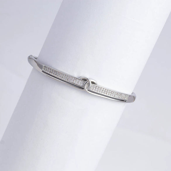 Women's Light Luxury Copper Electroplated Bracelet With Letters Numbers Text And Diamonds