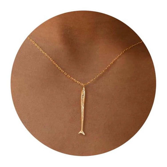 Women's Light Luxury Copper Fish Pendant Necklace With O Shaped Chain Electroplated Animal Clavicle Chain Simple Fashion Jewelry