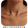 Women's Light Luxury Copper Four Leaf Clover Birthstone Necklace Geometric Leaf Pendant Clavicle Chain With Electroplated Finish