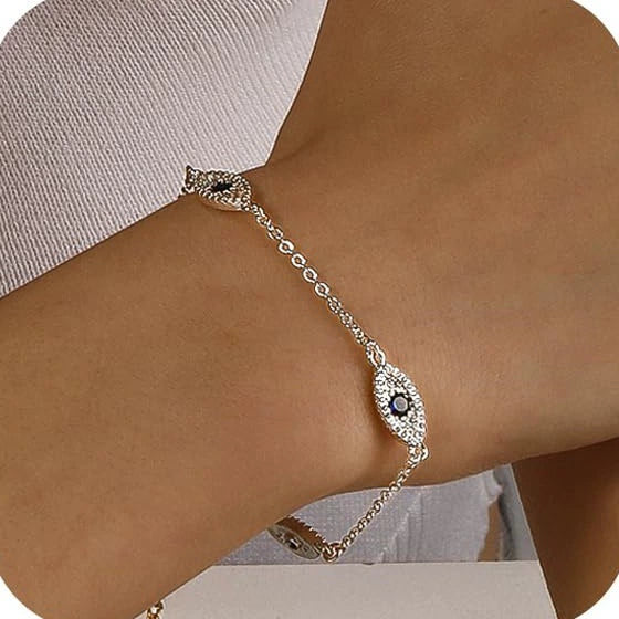 Women's Light Luxury Copper Four Leaf Clover Flower Bracelet With Zircon Electroplated Adjustable Elegant Jewelry