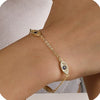 Women's Light Luxury Copper Four Leaf Clover Flower Bracelet With Zircon Electroplated Adjustable Elegant Jewelry