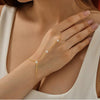 Women's Light Luxury Copper Four Leaf Clover Flower Bracelet With Zircon Electroplated Adjustable Elegant Jewelry