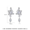 Women's Light Luxury Copper Geometric Flower Earrings With Zircon Inlay For Fashion Styling