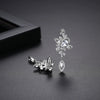 Women's Light Luxury Copper Geometric Flower Earrings With Zircon Inlay For Fashion Styling