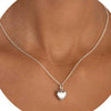 Women's Light Luxury Copper Heart Shaped Pendant Necklace Simple Electroplated Choker With Regular Chain Fashion Jewelry Gift