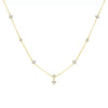 Women's Light Luxury Copper Inlaid Zircon Flower Necklace Geometric Pendant Clavicle Chain With Electroplated Finish