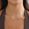 Women's Light Luxury Copper Inlaid Zircon Flower Necklace Geometric Pendant Clavicle Chain With Electroplated Finish