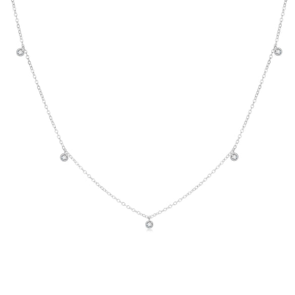 Women's Light Luxury Copper Inlaid Zircon Flower Necklace Geometric Pendant Clavicle Chain With Electroplated Finish