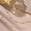 Women's Light Luxury Copper Inlaid Zircon Flower Necklace Geometric Pendant Clavicle Chain With Electroplated Finish