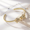 Women's Light Luxury Copper Leopard Bracelet With White Zircon Geometric Design Electroplated Gold Tone Bangle