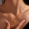 Women's Light Luxury Copper Love Knot Heart Pendant Necklace With Electroplated Finish And Regular Chain Fashion Jewelry Gift