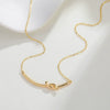 Women's Light Luxury Copper Love Knot Heart Pendant Necklace With Electroplated Finish And Regular Chain Fashion Jewelry Gift