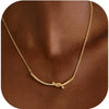 Women's Light Luxury Copper Love Knot Heart Pendant Necklace With Electroplated Finish And Regular Chain Fashion Jewelry Gift