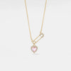 Women's Light Luxury Copper Paperclip Chain Necklace With Stainless Steel Heart Pendant Electroplated Geometric Clavicle Necklace