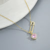 Women's Light Luxury Copper Paperclip Chain Necklace With Stainless Steel Heart Pendant Electroplated Geometric Clavicle Necklace