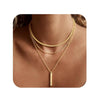 Women's Light Luxury Copper Three Layer Choker Necklace With Snake Bone And Paperclip Chain Geometric Design Electroplated Elegant Jewelry
