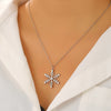 Women's Light Luxury Diamond Snowflake Pendant Necklace Electroplated Zinc Alloy Christmas Holiday Jewelry