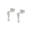 Women's Light Luxury Drop Shape Geometric Zircon Inlaid Earrings With Silver Needle And Copper Electroplated Finish