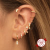 Women's Light Luxury Drop Shape Geometric Zircon Inlaid Earrings With Silver Needle And Copper Electroplated Finish