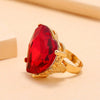 Women's Light Luxury Electroplated Alloy Round Statement Ring Adjustable Open Index Finger Ring