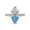 Women's Light Luxury Elegant Blue Ice Flower Cut 8A Zircon S925 Sterling Silver Ring With Geometric Pattern And Electroplating Treatment