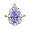Women's Light Luxury Elegant Blue Ice Flower Cut 8A Zircon S925 Sterling Silver Ring With Geometric Pattern And Electroplating Treatment