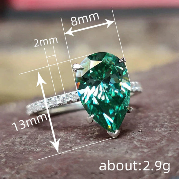 Women's Light Luxury Elegant Dropshaped Copper Ring Inlaid With Zircon
