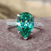 Women's Light Luxury Elegant Dropshaped Copper Ring Inlaid With Zircon