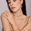 Women's Light Luxury Elegant 316L Stainless Steel Doublelayer Necklace Bracelet With Shattered Sequin And Electroplating
