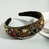 Women's Light Luxury Fabric Wide Brim Rhinestone Hairband Simple Geometric Fashion Headband Stylish Versatile Hair Accessory