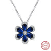 Women's Light Luxury Flower S925 Sterling Silver Necklace Pendant With Electroplating