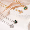 Women's Light Luxury Geometric And Heart Shape Pendant Necklace Copper Stainless Steel Electroplating Jewelry