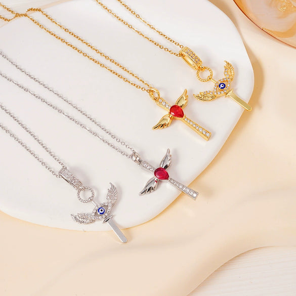 Women's Light Luxury Geometric Copper Diamond Necklace With O Word Chain And Electroplating